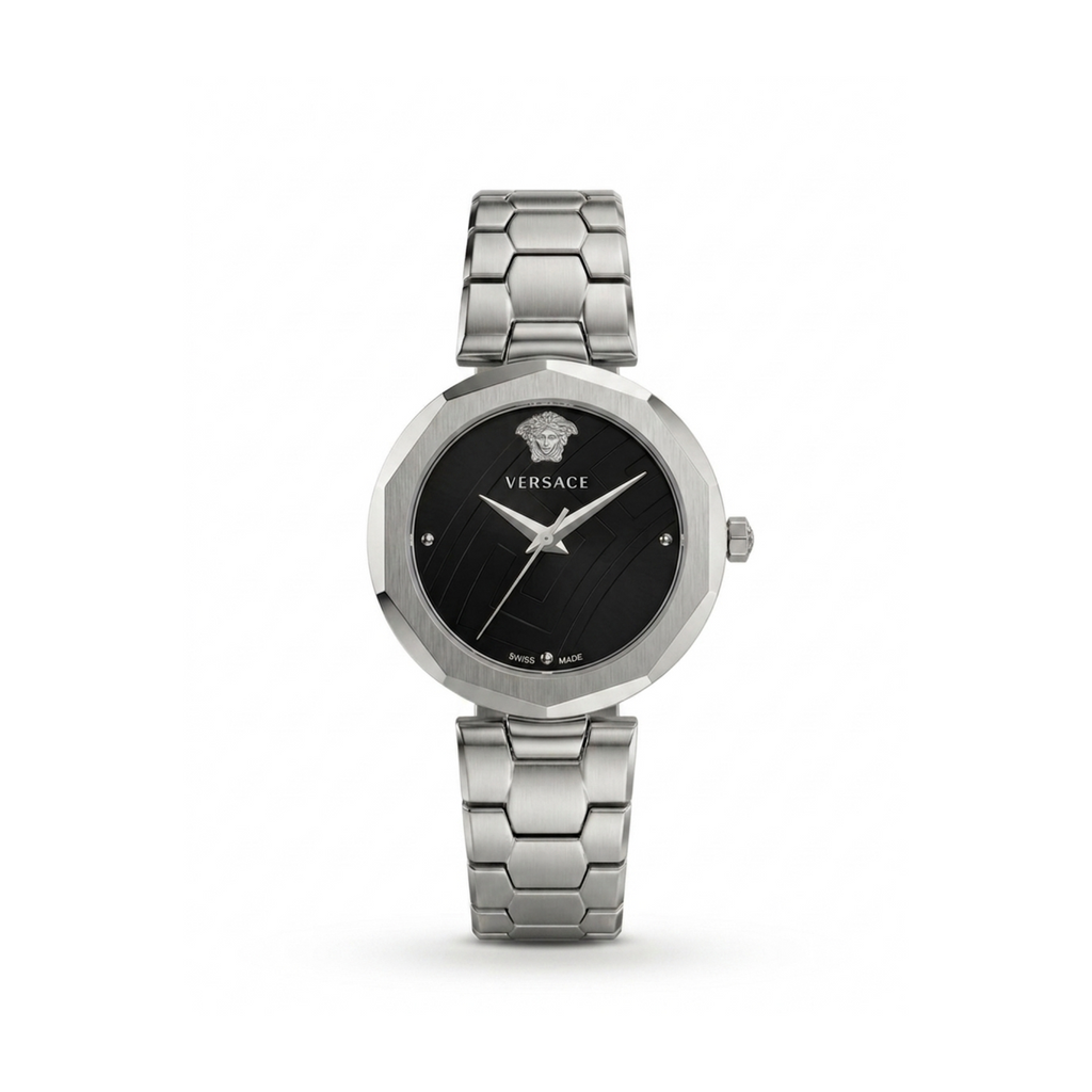 Versace Signature Sleek Stainless Steel Timepiece